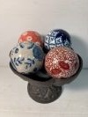Decorative Porcelain Balls in Pewter bowl
