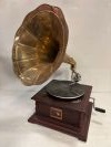 Gramophone with exterior brass horn